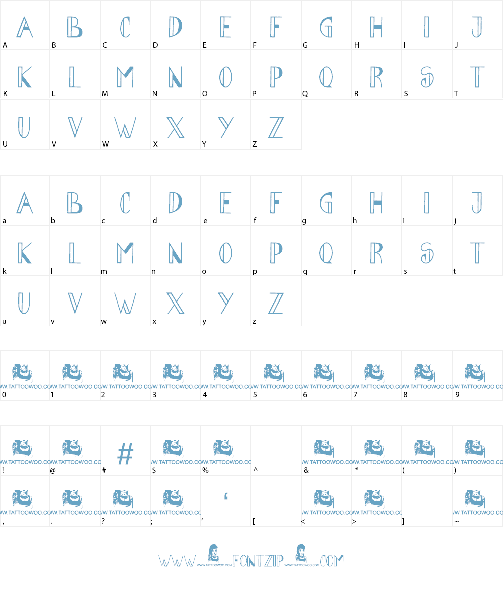 Abraham Heights Font Character